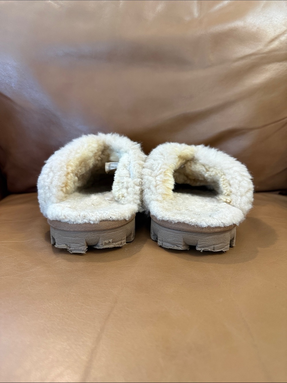 Women’s Ugg Coquette Slip On Slippers Sz 8 Chesnut Brown Tan Sheepskin EU 39 - Picture 6 of 9